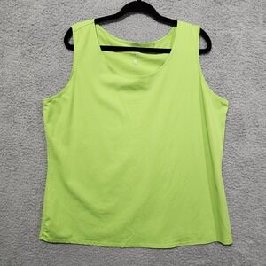 Ruby Rd Womens Stretch Tank Size 1X Lime Green Undershirt‎ Summer Shirt